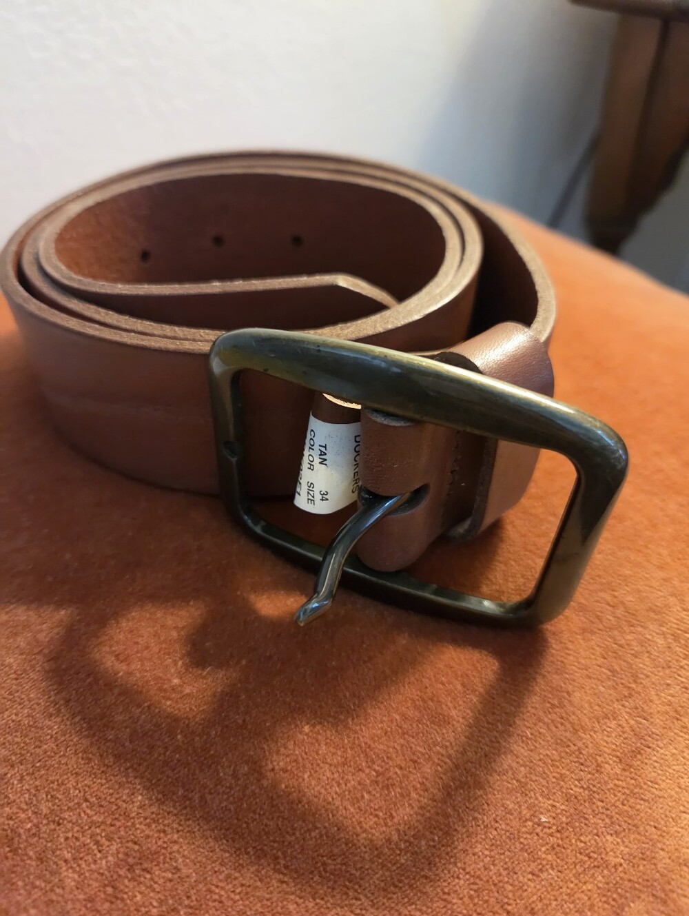 MENS DOCKERS BROWN LEATHER BELT